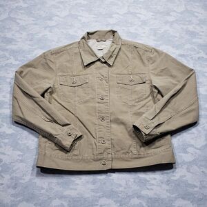 Royal‎ Robbins Jacket Womens Large Brown Button Up Cotton Canvas Hiking Outdoors